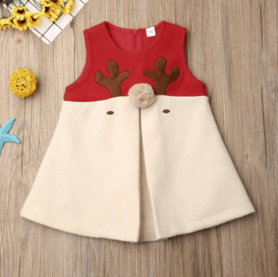 1-5Years Christmas Red Dress Toddler Baby Girls Cartoon Deer Sleeveless  Party Dresses For Girl Xmas Costumes Autumn Winter Dress | Original  Products - Low Prices