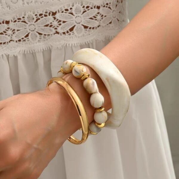 European and American Jewelry 2026 New Design Concept Bracelet Set for Women - High-End Resin Bracelet