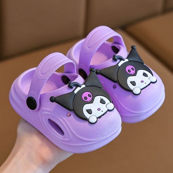 Kuromi Children's Hole Shoes for Girls, Summer Non-Slip Cartoon Clogs for Toddlers, Indoor Shoes for Little Girls Learning to Walk