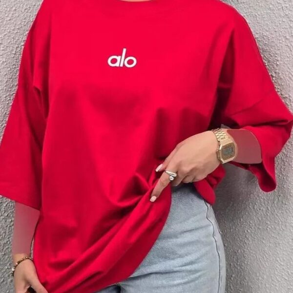 European and American style loose American print stylish fashionable summer new versatile casual slimming pure cotton short-sleeve T-shirt for women.