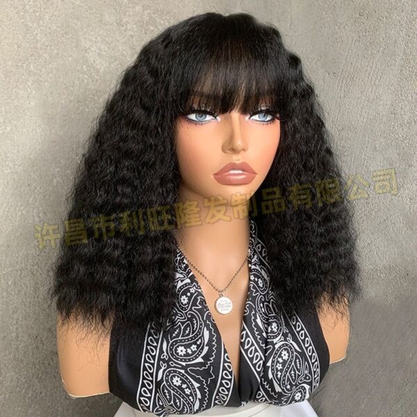 European and American Trade African Women's Short Fashionable Black Corn Perm Synthetic High-Temperature Fiber Voluminous Explosion Full Wig