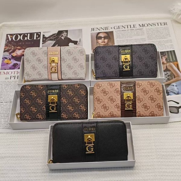 Foreign trade European and American women's simple printed fashion long wallet clutch, new large-capacity mid-length wallet.