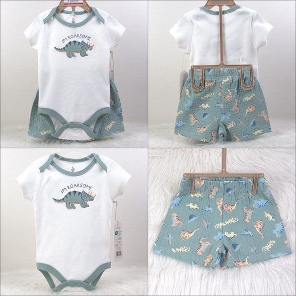 newborn baby bodysuit pants 2 piece set infant summer