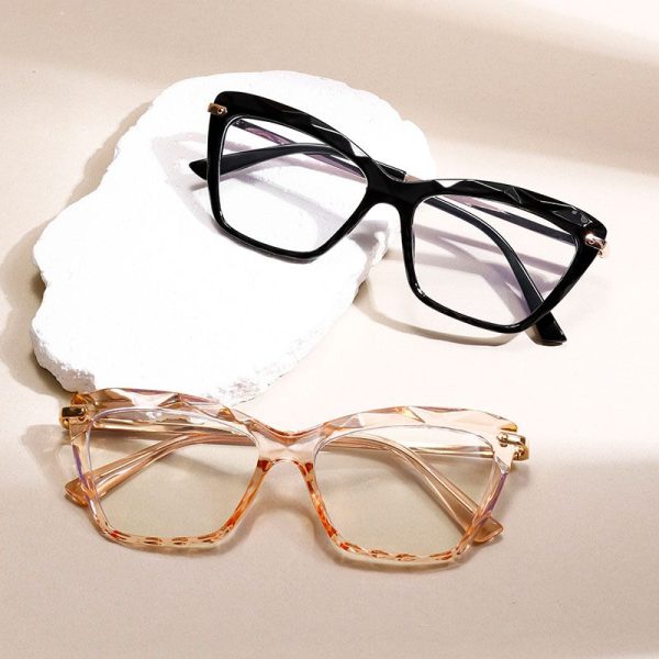 Retro Fashion Crystal Multi-faceted Non-prescription Glasses New Stylish Trend Korean Version Ins No-makeup Essential Versatile Glasses