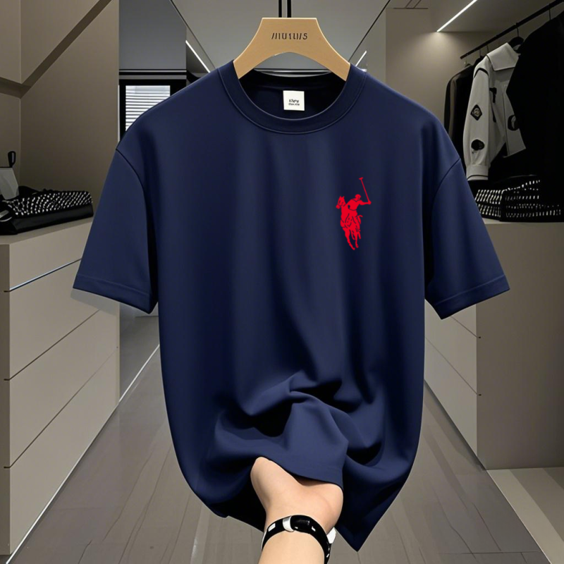 INS Summer Trendy Brand Printed Short-Sleeve T-Shirt, American-Style Casual Loose-Fit Versatile Simple Men's Top, Basic Shirt for Trendy Men